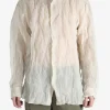 Shirts>DRIES VAN NOTEN Sheer Textured Button-Up