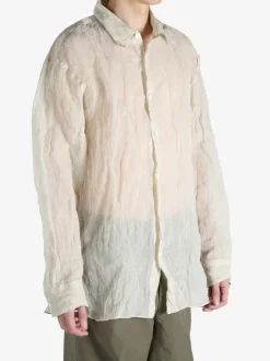 Shirts>DRIES VAN NOTEN Sheer Textured Button-Up