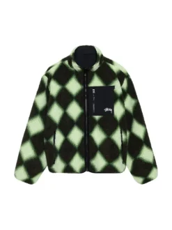 Jackets & Coats>STUSSY Sherpa Reversible Diamond Jacket