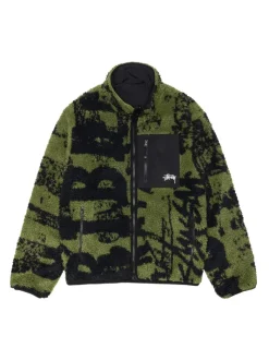 Jackets & Coats>STUSSY Sherpa Reversible Stamp Jacket