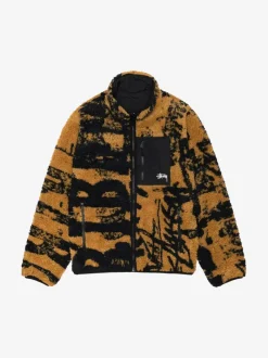 Jackets & Coats>STUSSY Sherpa Reversible Stamp Jacket