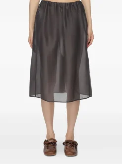 Skirts>AMOMENTO Shirring Organza Skirt