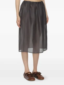 Skirts>AMOMENTO Shirring Organza Skirt