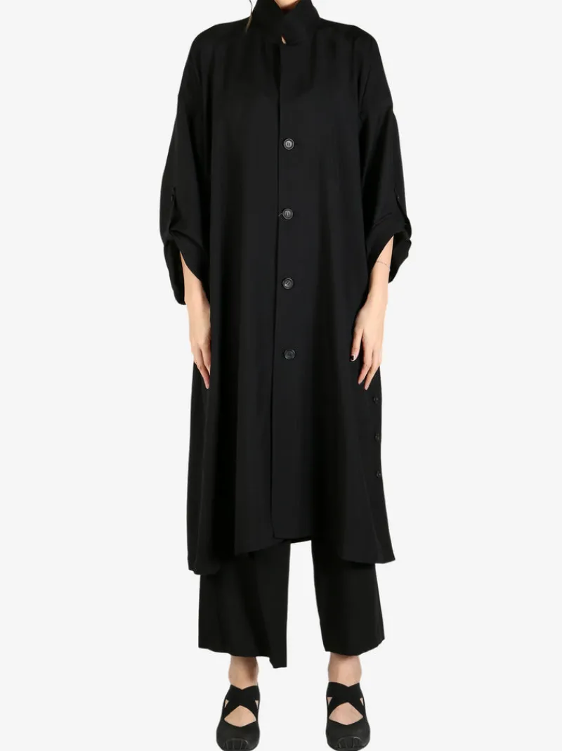 Jackets & Coats>YOHJI YAMAMOTO Side Gather Detail Coat
