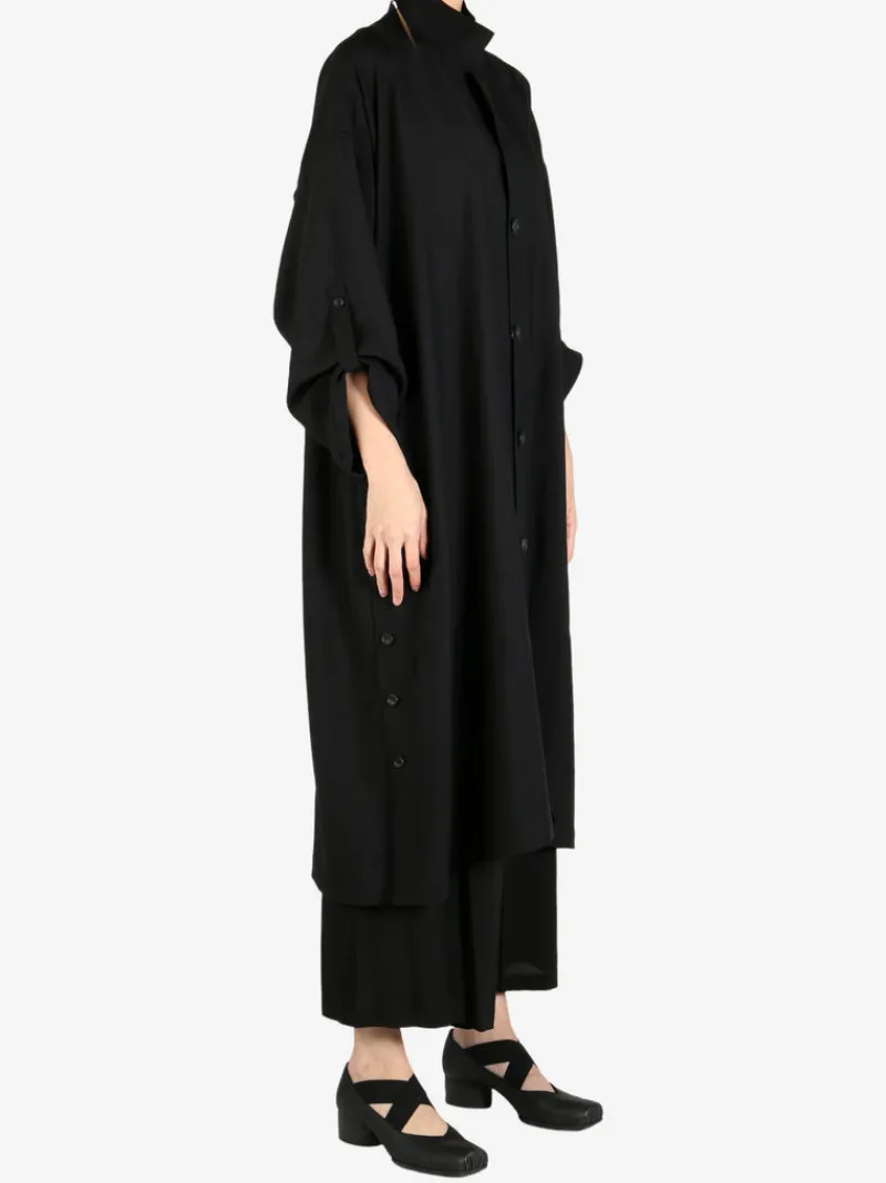Jackets & Coats>YOHJI YAMAMOTO Side Gather Detail Coat