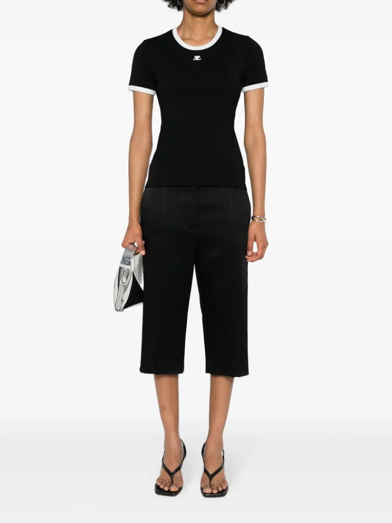 T-shirts>COURRÈGES Signature Contrast T-Shirt