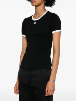 T-shirts>COURRÈGES Signature Contrast T-Shirt