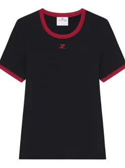 T-shirts>COURRÈGES Signature Contrast T-Shirt