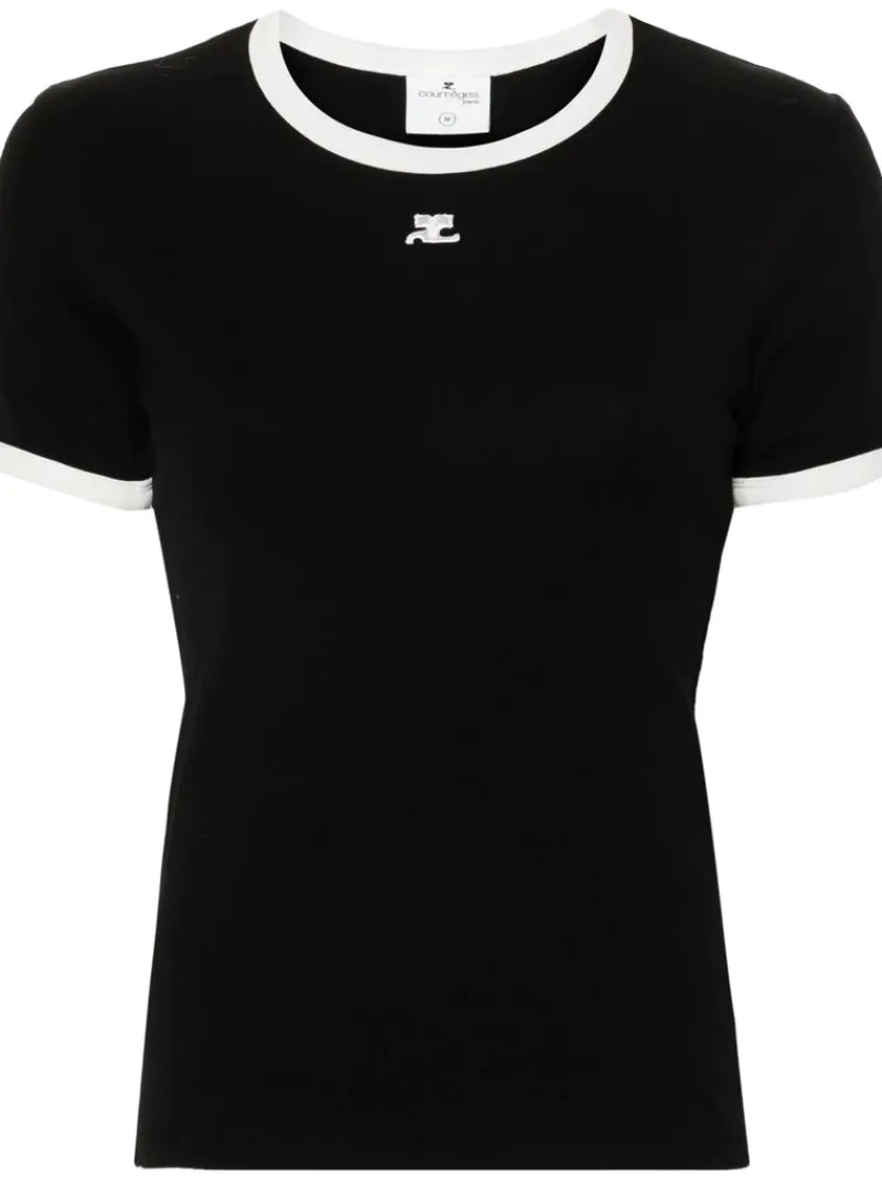 T-shirts>COURRÈGES Signature Contrast T-Shirt