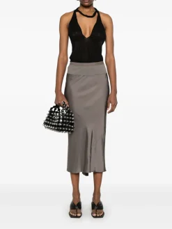 Skirts>RICK OWENS Silk A Line Bias Skirt