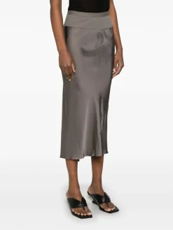 Skirts>RICK OWENS Silk A Line Bias Skirt