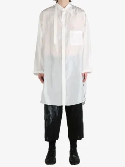 Shirts>YOHJI YAMAMOTO POUR HOMME Silk Asymmetry Collar Shirt