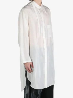 Shirts>YOHJI YAMAMOTO POUR HOMME Silk Asymmetry Collar Shirt