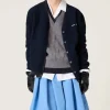 Knitwear>MIU MIU Silk Cashmere Cardigan