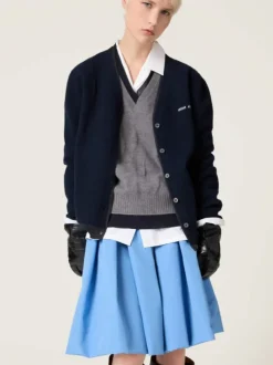 Knitwear>MIU MIU Silk Cashmere Cardigan