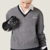 Knitwear>MIU MIU Silk Cashmere V-Neck Sweater