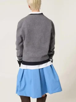 Knitwear>MIU MIU Silk Cashmere V-Neck Sweater