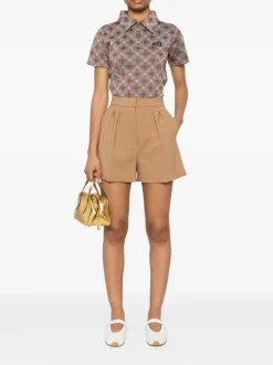 Knitwear>MIU MIU Silk Check Polo Shirt