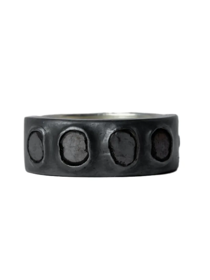 Jewelry | Jewelry>PARTS OF FOUR Sistema Ring (Terrestrial Surfaced, 0.4 CT, 4 Polished Black Diamond Slabs, 9mm, MA+KA+PBLKDIA)