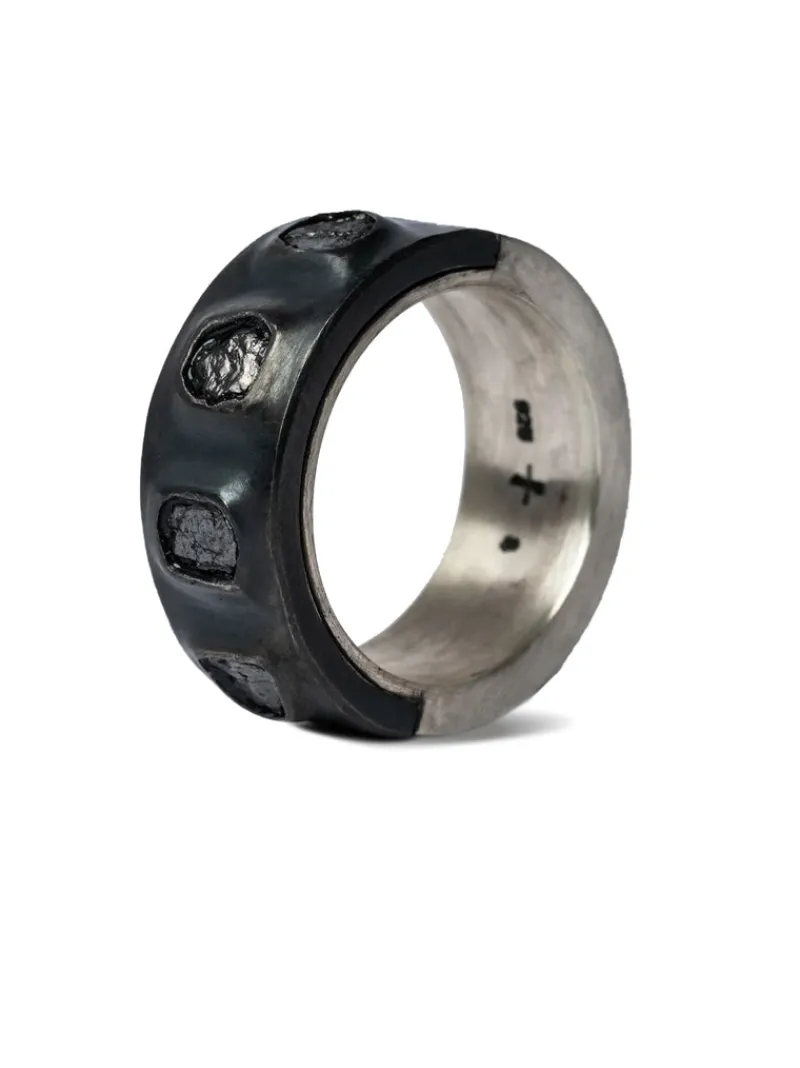 Jewelry | Jewelry>PARTS OF FOUR Sistema Ring (Terrestrial Surfaced, 1.0 CT, 4 Black Diamond Fragments, 9mm, MA+KA+KFRDIA)