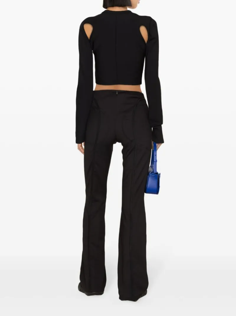 Tops>OFF-WHITE Sleek Long Sleeve Crop Top