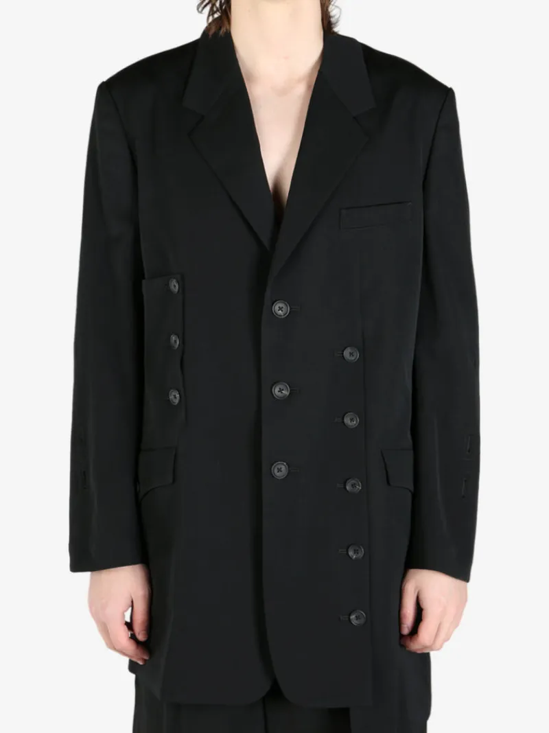 Suits & Blazers | Jackets & Coats>YOHJI YAMAMOTO POUR HOMME Sleeve Button Asymmetry Jacket