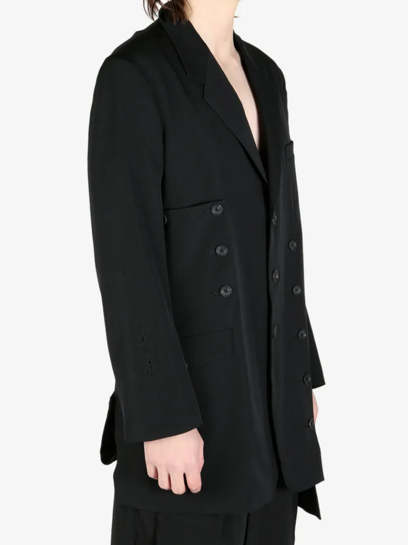 Suits & Blazers | Jackets & Coats>YOHJI YAMAMOTO POUR HOMME Sleeve Button Asymmetry Jacket
