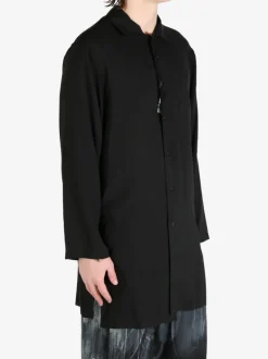 Shirts>YOHJI YAMAMOTO POUR HOMME Spread Collar Long Shirt