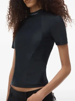 T-shirts>alexanderwang.t SS W/ Mock Neck Rashguard Top