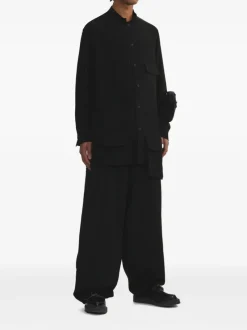 Jackets & Coats>YOHJI YAMAMOTO POUR HOMME Stand Collar Coat
