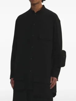 Jackets & Coats>YOHJI YAMAMOTO POUR HOMME Stand Collar Coat