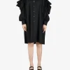 Dresses>COMME DES GARCONS TAO Stand Collar Puff Sleeve Mid-Length Dress