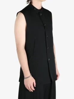 Jackets & Coats>YOHJI YAMAMOTO POUR HOMME Stand Collar Vest