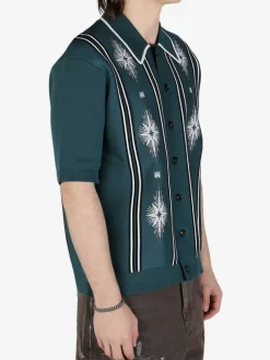 Knitwear>AMIRI Starburst Button Down Polo