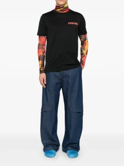 T-shirts>MARNI Stitched-On Logo T