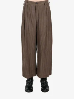 Pants>ZIGGY CHEN Striped Cropped Trousers