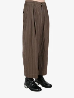 Pants>ZIGGY CHEN Striped Cropped Trousers
