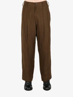 Pants>ZIGGY CHEN Striped Front Pleat Trousers