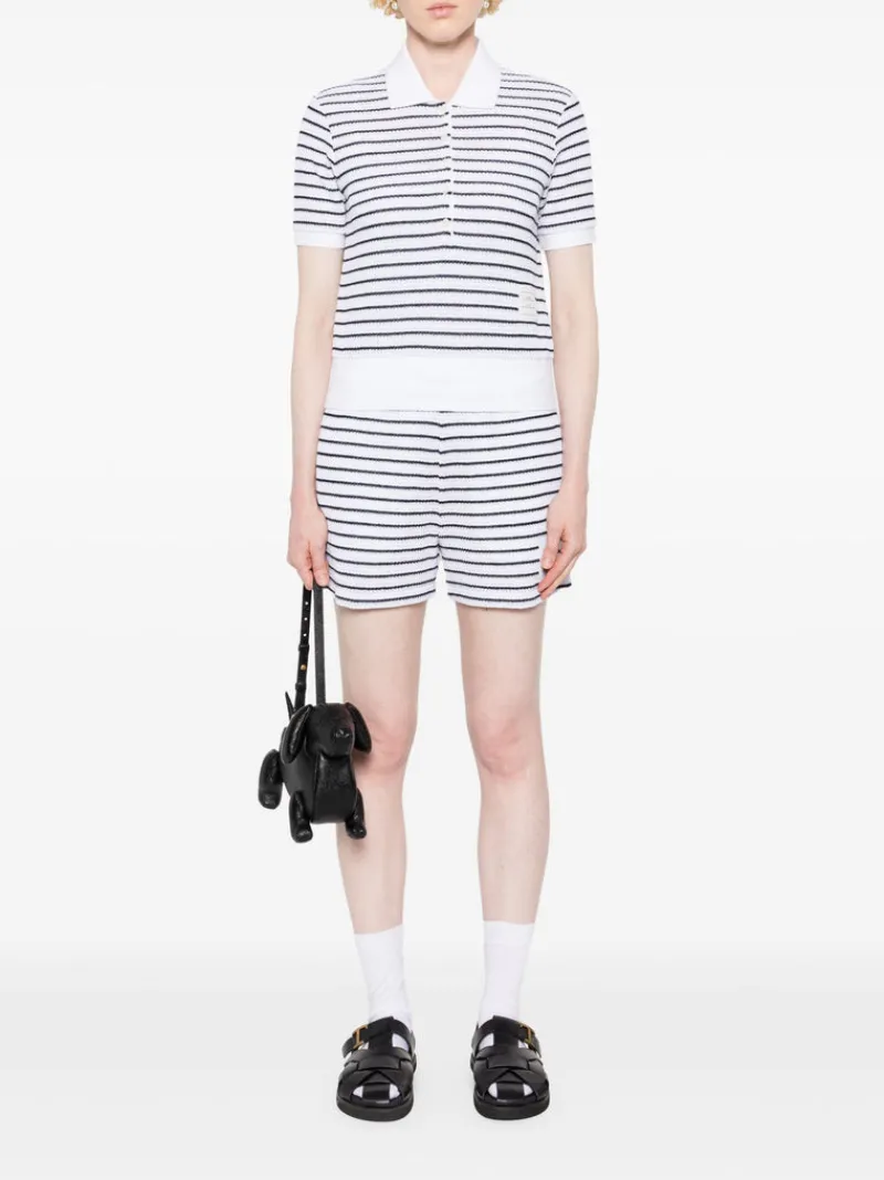 Shorts>THOM BROWNE Summer Striped Textured Shorts