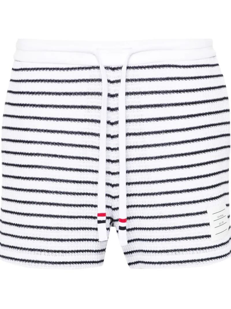 Shorts>THOM BROWNE Summer Striped Textured Shorts