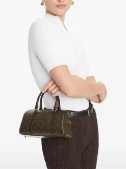 Bags>TORY BURCH T Monogram Coated Canvas Mini Barrel Bag