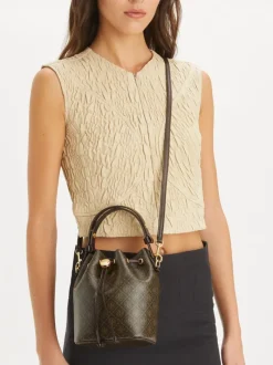 Bags>TORY BURCH T Monogram Coated Canvas Mini Bucket Bag