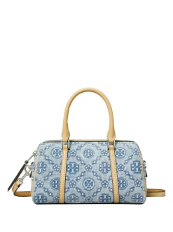 Bags>TORY BURCH T Monogram Denim Mini Barrel Bag