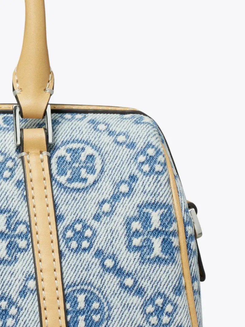 Bags>TORY BURCH T Monogram Denim Mini Barrel Bag