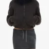 Skirts>alexanderwang.t Terry Mini Skirt W/ Rhinestone Drawcord