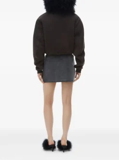 Skirts>alexanderwang.t Terry Mini Skirt W/ Rhinestone Drawcord