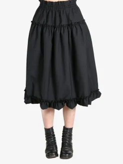 Skirts>COMME DES GARCONS NOIR Tiered Wool Skirt