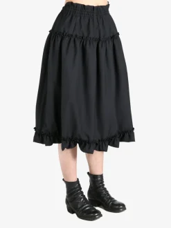 Skirts>COMME DES GARCONS NOIR Tiered Wool Skirt