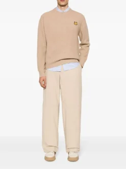 Knitwear>MAISON KITSUNE Tonal Fox Head Patch Comfort Ribbed Jumper