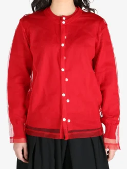 Shirts>COMME DES GARCONS Tulle Layered Button Up Blouse